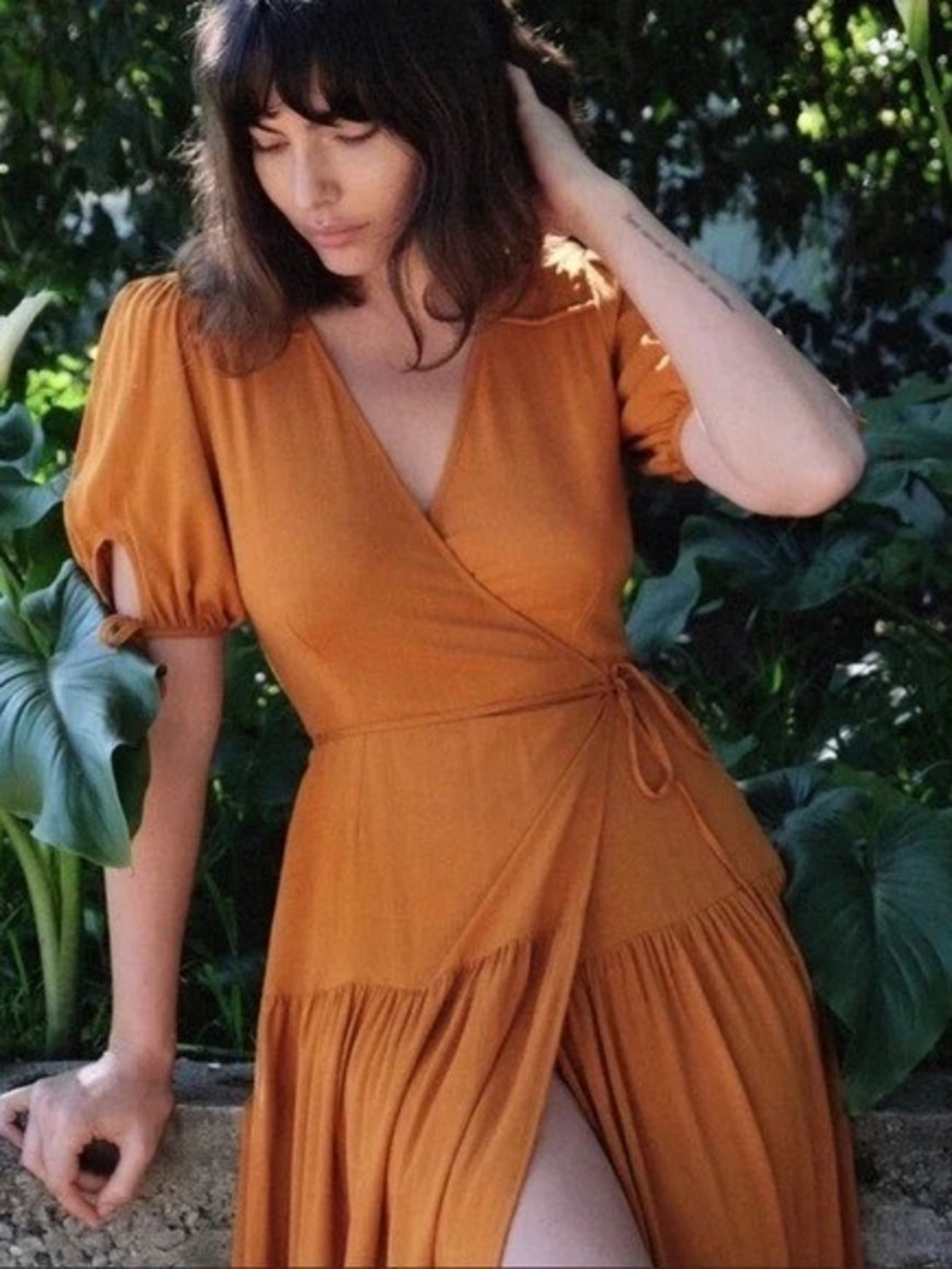 Christy Dawn Turmeric Wrap Maxi Dress